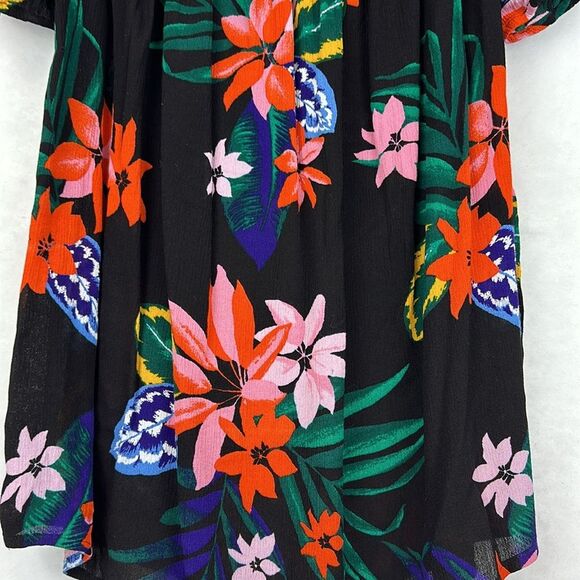 Old Navy Floral Print Smocked off shoulder top Size Small Off Shoulder - Picture 2 of 8